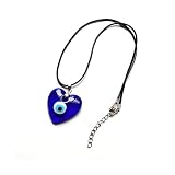 Evil Eye Necklace Turkish Blue Glass Leather Rope Evil Eye Necklace for Women Men Lucky Protection J