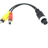 priaolker 20cm/7.88" 4 Pin Female Aviation Plug to RCA Male and DC Male Connector Cable, RCA AV + DC