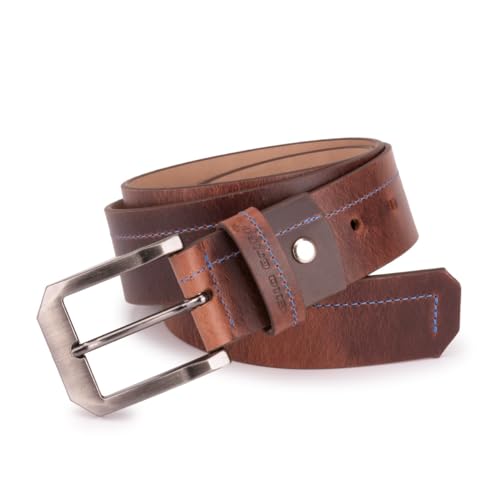 Cinto Couro Legítimo Masculino Moderno Esporte Fino Casual (WHISKY, G)