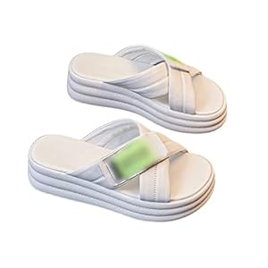 HJBFVXV damespantoffels Women Leather Sandals Summer Ladies Sandals high shoe Fashion Wild Student Sandals Women Shoes Slippers (Color : White, Size : 35 EU)