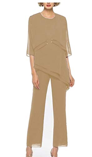 Mujer 3 PC Más Tamaño Pantalones de Gasa Trajes de Capa Madre de la Novia Vestido de Boda Vestidos de Noche Casual Vestido Traje de Vestido Cover