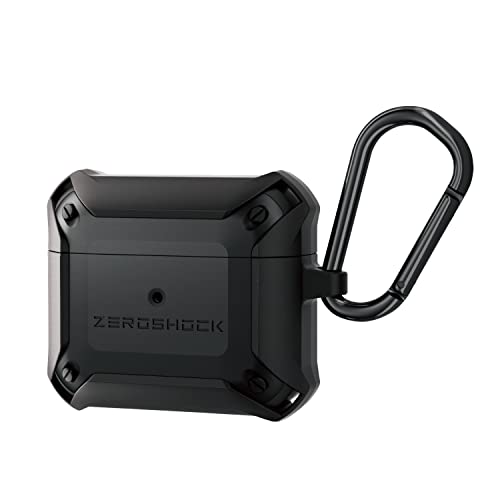 �G���R�� AirPods ��3���� (2021�N���f��) �Ή� ZEROSHOCK�P�[�X �J���r�i�t�� �u���b�N AVA-AP3ZEROBK