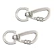 Edelstahl Karabinerhaken mit Drehgelenk - Robust und Langlebig, Doppelkarabiner-Design, Sicherheitskarabiner, Vielseitig Einsetzbar - 2er-Pack Silber