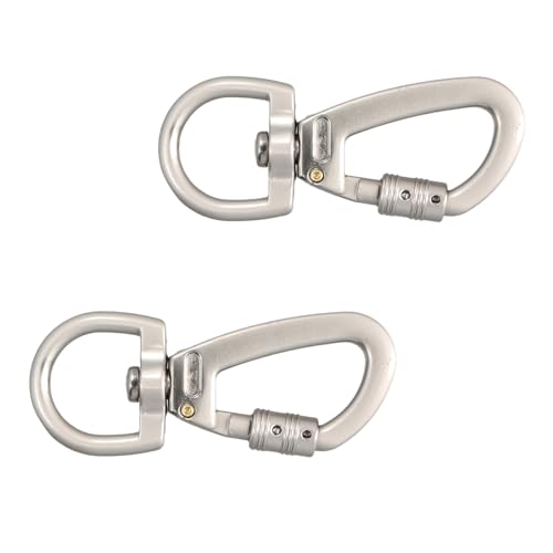 2 Piezas Mosqueton Grande Mosqueton Giratorio - Versátil Mosquetón de Tijera con Ojo Giratorio - Duradero y Fiable, Ideal...