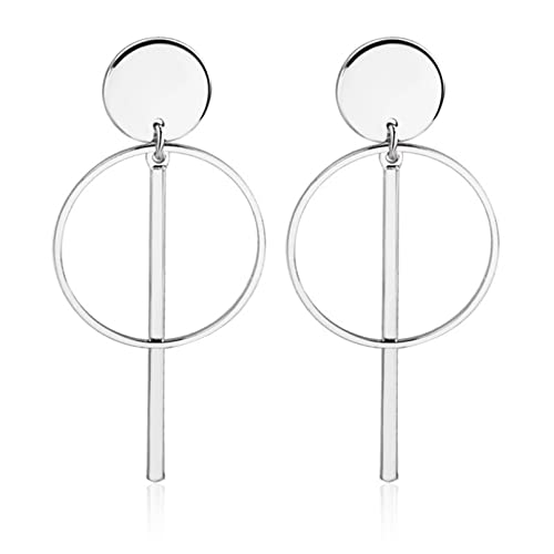 Boucles d'oreilles en argent pour femmes rondes noires évider style bohême et corée