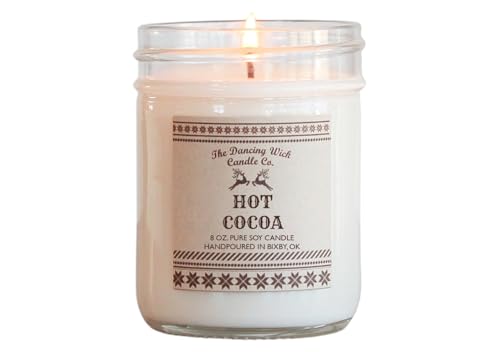 The Dancing Wick Candle - Hot Cocoa Scented Soy Candle - Rich, Chocolate, Smooth and Delicious...