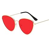 Breite:55mm Nortongrace Novelty Cat Eye Women Sonnenbrillen Farbtöne Vintage Shape Sun Glasses Women Eyewear 70S Luxe Red Weibliche Sonnenbrille Uv400(None D)