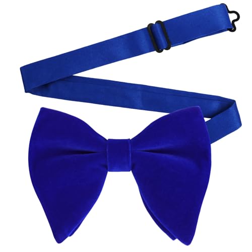 Image of Alizeal Velvet Pre-tied Adjustable Bow Tie for Men Oversize Formal Solid Tuxedo Bowtie