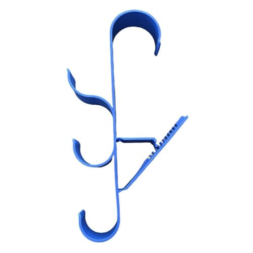 NiuLumea Soporte para barra de piscina, patio y uso al aire libre, gancho de PVC gris y azul con diseño que ahorra espacio, 1 unidad