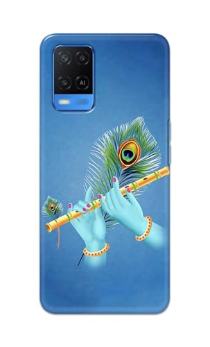 Image of PRINTFIDAA Printed Hard Back Cover Case for Oppo A54 4G Back Cover (Flute in Krishna Hands) -112