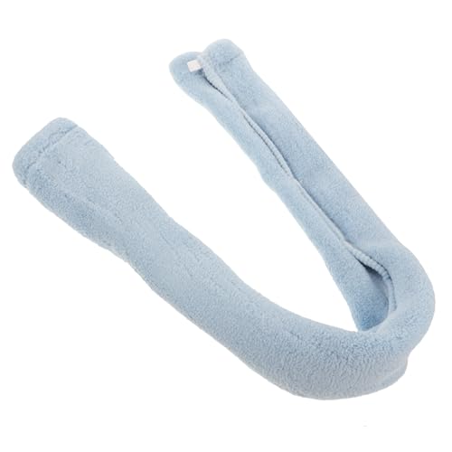 Cabilock Elongated Toilet Seat Covers for Warmth Plush Blue Seat Pad Easy Install Button
