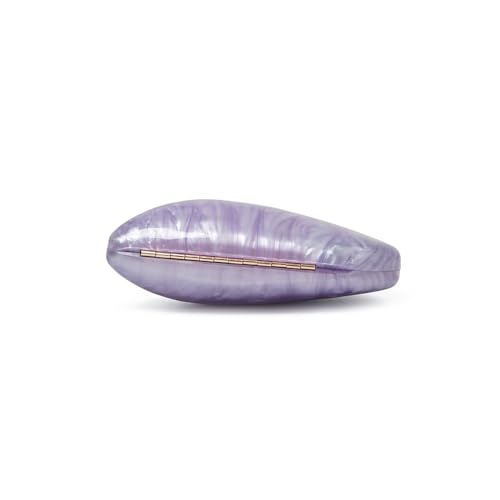 Image of Acrylic Shell Shaped Bag Luxury Marble Clutch Evening Purses for Women Glitter Handbag for Wedding Cocktail Party Prom