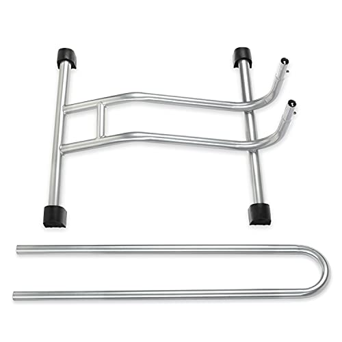 Schramm® Fahrradständer in schwarz oder Silber Bodenständer freistehend Radständer 38 x 42 x 75 cm Fahrradhalter, Farbe:Silber