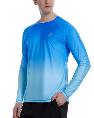 Roadbox Men's UPF 50+ Sun Protection Shirt Long Sleeve, Quick Dry Breathable Rash Guard for Swimming, Fishing, Hiking & Running