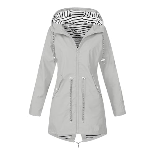 OIOLOYJM Yellow Rain Jacket Womens Waterproof with Hood Light Weight Jackets for Women Casual Fall Winter Plus Size Raincoat