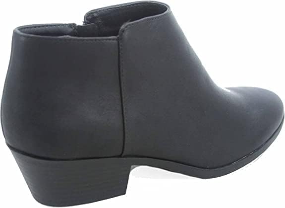 Soda Western Ankle Boot- Cowgirl Low Heel Closed Toe Casual Bootie Mug Black Pu 8.5 | Image 1