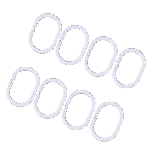 ABOOFAN 72 Pcs C Shaped Transparent Shower Curtain Hooks Plastic Bath Drape Rings for Smooth Gliding Action Bathroom Changing Room and Dressing Room