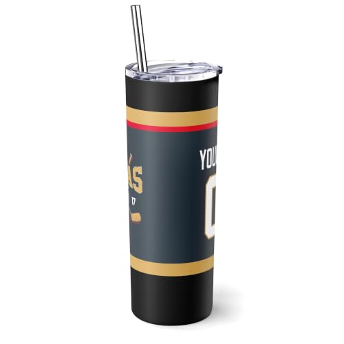Image of ANTKING Vegas Tumbler 20oz Travel Mug Custom Name Number Gifts | Stainless Steel Insulated Coffee Cup for Men Women