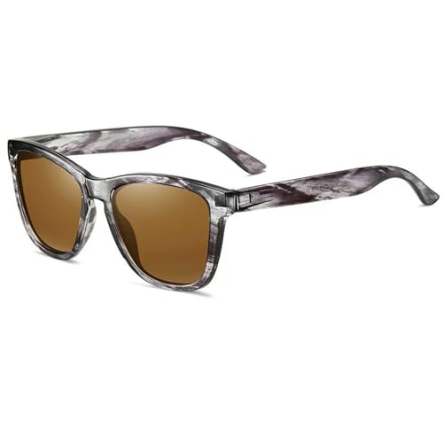 Gyios Gafas de Sol Cuadradas para Hombres Y Mujeres, Ligeras Elegantes, Viajes, Fiesta En La Playa, Traje Informal Verano-té Madera Té-3382