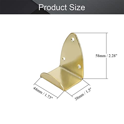 Image of MroMax Picture Photo Frame with Hook Metal Brace Bracket Hanger Gold Tone 38 x 44 x 58mm /1.50 x 1.73 x 2.28-inch (L x W x H) Large 5pcs
