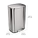 Amazon Basics Smudge Resistant Rectangular Trash Can With Soft-Close Foot Pedal, Brushed Stainless Steel, 50 Liter/13.2 Gallon, Satin Nickel Finish, 16.7