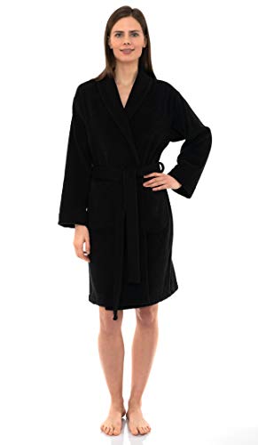 TowelSelections Women's Robe, Turkish Cotton Short Terry Bathrobe Medium Moonless Night