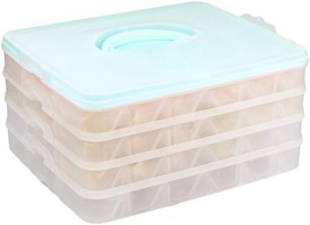 Zerodeko Contenedores de almacenamiento para refrigerador, organizador de bolas de masa hervida de 4 capas, caja de almacenamiento de alimentos