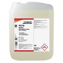 Klarspüler Langguth 4clean sauer KO18 10 L hochkonzentrierter, schaumarmer, saurer Glanztrockner