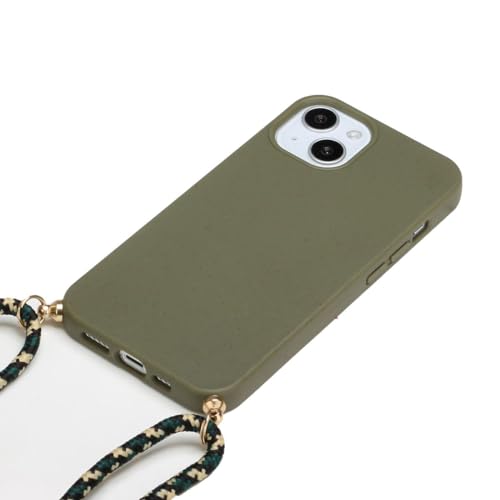 Chaîne de téléphone iPhone 15 Plus König Design coque cordon vert armée - 2