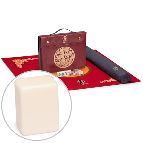 Yellow Mountain Imports Mahjong Bundle - Juego Clásico y Cubierta miniatura 1