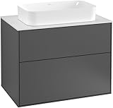  Villeroy und Boch Finion Meuble sous-lavabo F63200, 800x603x501mm, Plaque de recouvrement Noir Matt, Coloris: Laque Noire Brillante