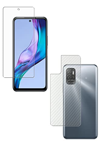 【2枚組(画面+背面)】ClearView(クリアビュー) Xiaomi Redmi Note 10T用【 マット 反射低減 】液晶 保護 フィルム+カーボン調 背面保護フィルム 日本製