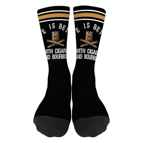Life Is Better With Cigars And Bourbon Dress Socks For Men