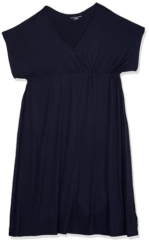 Amazon Essentials Women's Waisted Maxi Dress (Available in Plus Size), Navy, Small