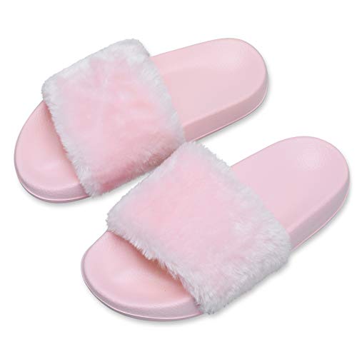 Image of Spesoul Slides for Women Womens Slippers Fur Fuzzy Fluffy for House Bedroom