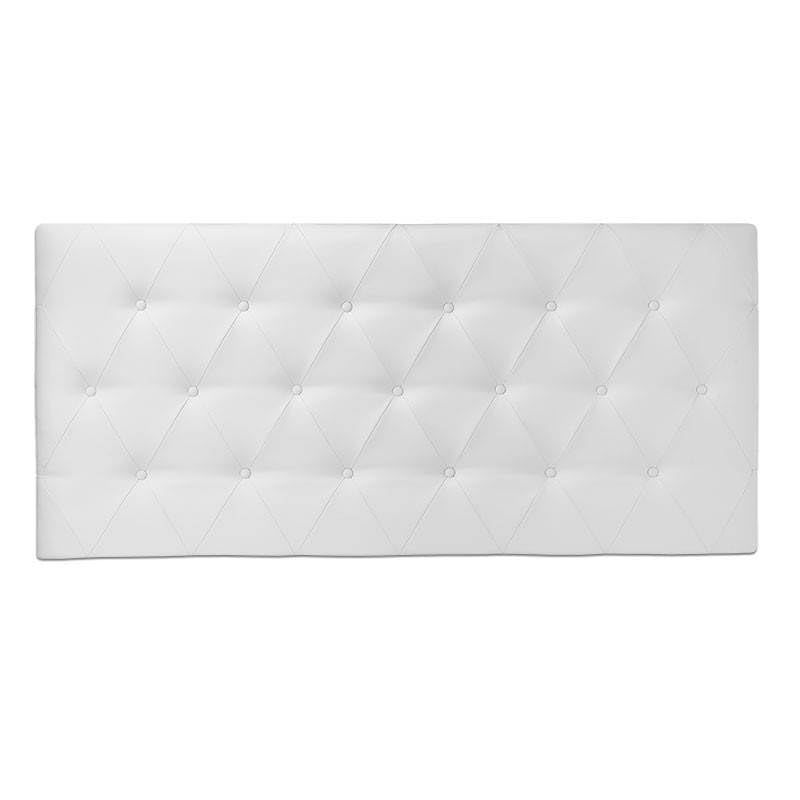 Ventadecolchones - Cabecero Tapizado Acolchado de Dormitorio Modelo Diamond en Polipiel Blanco y Medidas 200 x 70 cm para Camas de 180 ó 200 cm