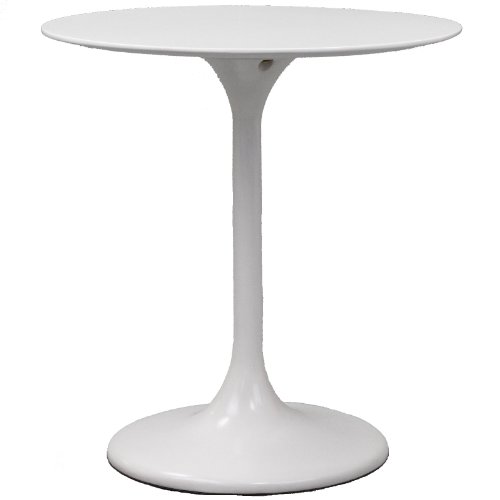 Image of Modway Lippa Mid-Century Modern 28 inch Round Fiberglass Dining Table in White