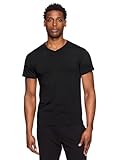 RBX Active Men's V-Neck Black Undershirts, Short Sleeve Soft and Breathable 2-Pack Moisture Wicking T-Shirts for Men Black XL