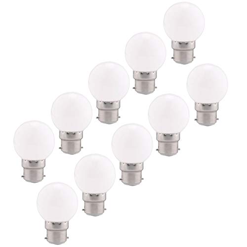Ampoules baïonnette B22 - Paquet de 10 ampoule LED Feston 2 W (équivalent 20W), ampoule écoénergétique écoénergétique colorée blanc chaud, petites ampoules de Noël BC Cap Cover
