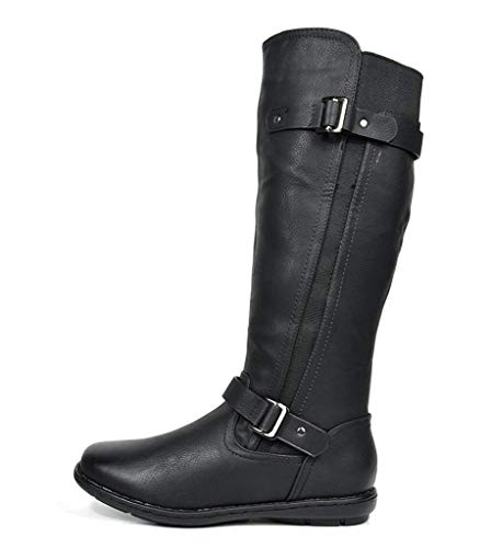 DREAM PAIRS Women's Faux Fur-Lined Knee High Winter Boots Fall Tall Boots,Size 9,Black,TRACE