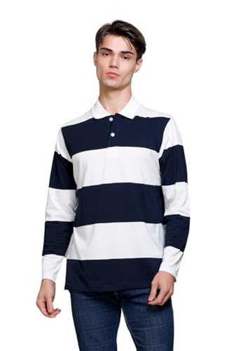 Image of SANE ORIGINALS Men's Full Sleeve Polo T-Shirt with Pocket, Premium Cotton Blend Collar Neck Tee