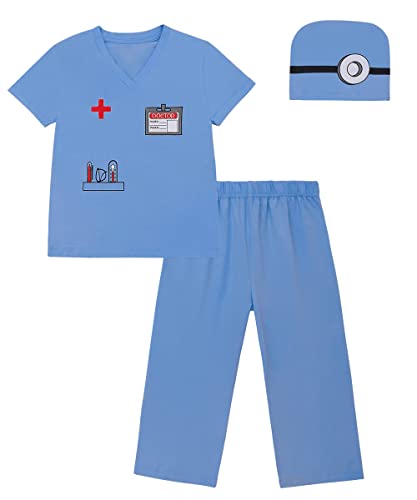 LENSOUS Baby Boys' Doctor Costume Bodysuit (Blue, 12-18 Months)