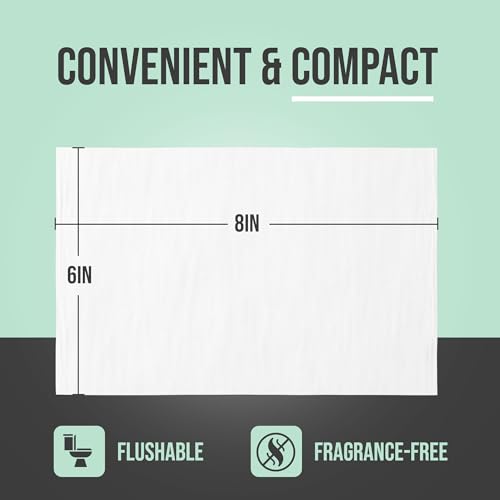 Inspire A Little Discretion, Please, Individually Wrapped Flushable Wipes For Adults in Discreet Unmarked Packaging, Unscented, Septic and Sewer Safe, Travel Friendly, Biodegradable (30 Ct)