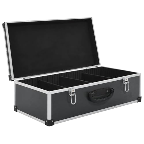 Maletín para 80 CD resistente de aluminio ABS negro con organización 4