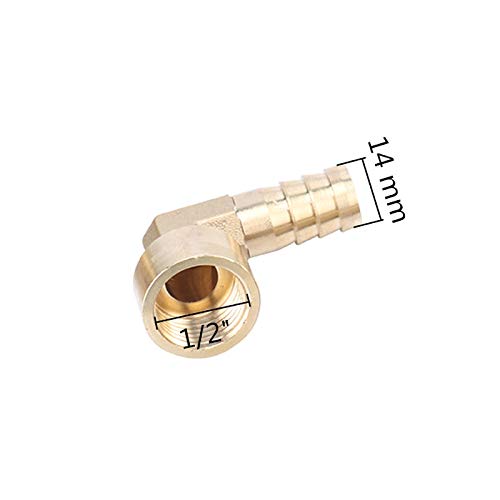 Raccordi per Tubi Flessibili, adattatori filettati Raccordo for Tubo Flessibile in Ottone con Gomito a Pagoda, Raccordo for Tubo Flessibile in Ottone con Attacco a Gomito da 1/2''(14mm)