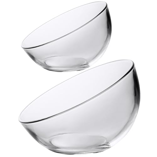 Set de 2 tazones decorativos de vidrio transparentes miniatura 1