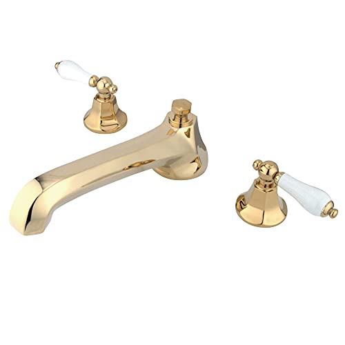 Exclusive Discount 70% Price  Kingston Brass KS4302PL Metropolitan Roman Tub Faucet, 8-Inch Adjustable Center, Polished Brass