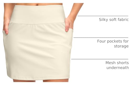 Women's Golf Skirts Skort 4 Side Pockets High Waisted Stretchy Tennis Skirt - image 4