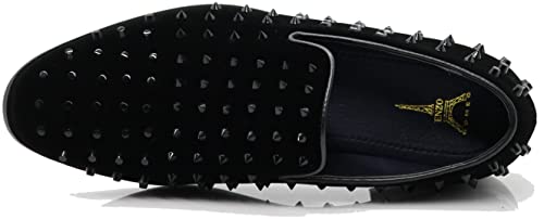 Image of SPK26 Men's Vintage Velvet Rhinestone Designer Dress Loafers Slip On Shoes Classic Tuxedo Dress Shoes