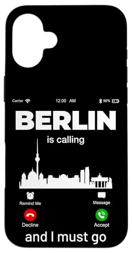 Berlin Is Calling & I Must Go Illustration Graphic Designs �X�}�z�P�[�X iPhone 16 Plus �p